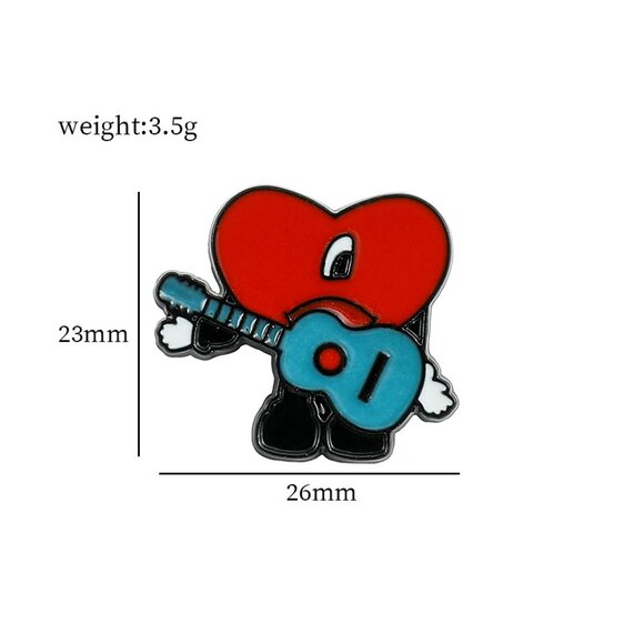 Heart Guitar Jam Pin - Picture 2 of 2